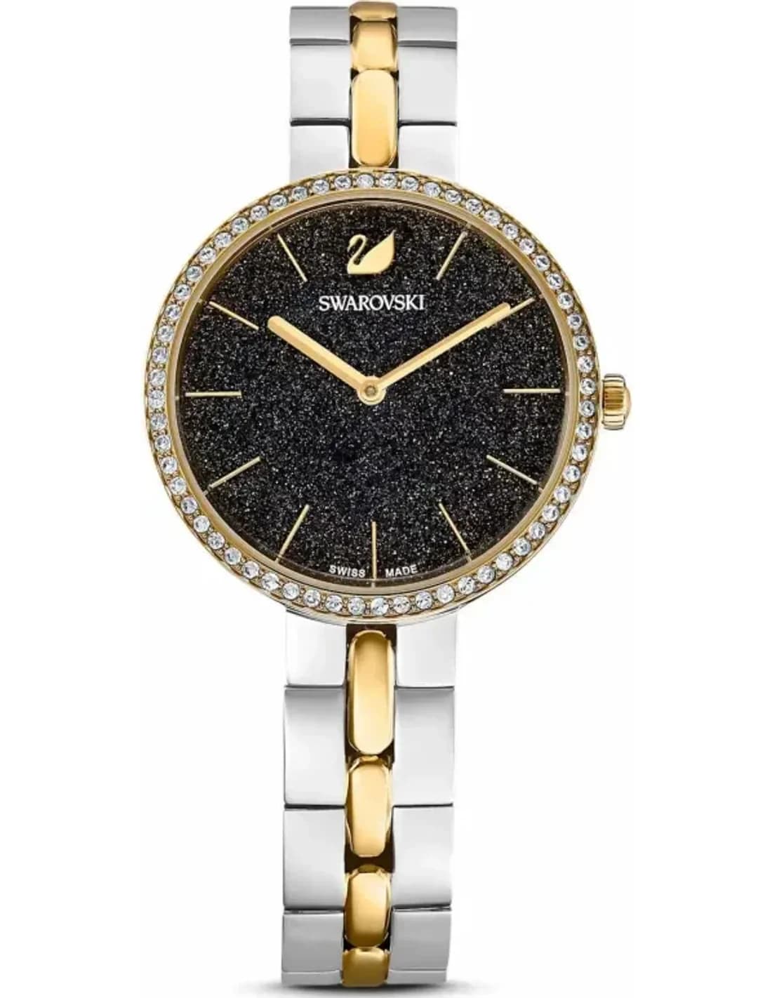 Swarovski 5644072 Cosmopolitan Bicolour Stainless Steel Black Sparkle Dial Watch