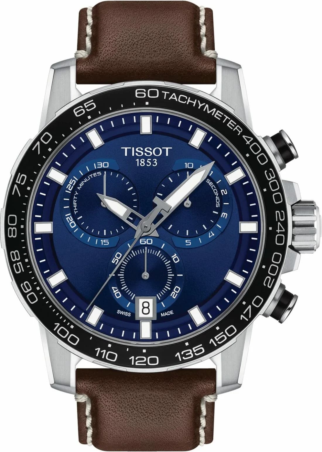 Tissot T1256171604100 Supersport Chrono Brown Leather Strap 45.5 mm Watch