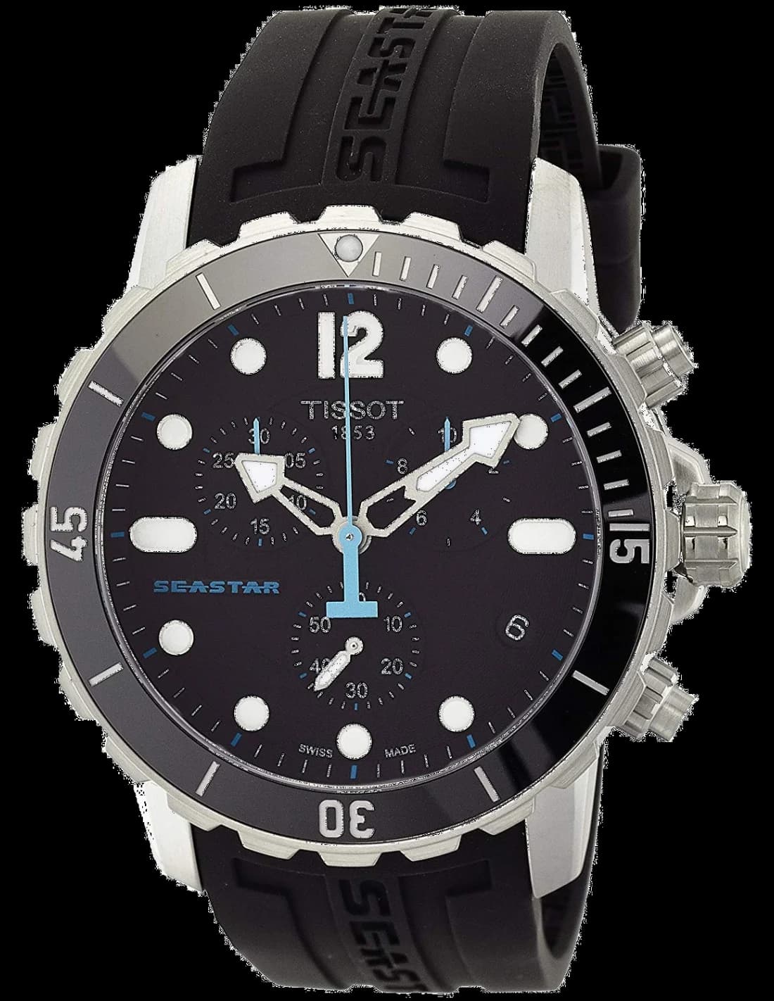 Men's Watch Tissot T0664171705700 Seastar 1000 Steel and Black Rubber