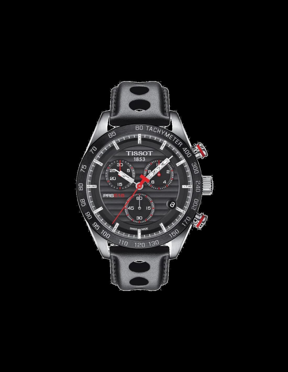 Tissot T1004171605100 PRS 516 Chronograph Black Perforated Leather Watch