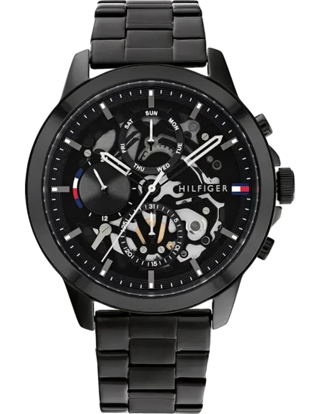 Montre Homme Tommy Hilfiger 1710478 Henry Cadran Squelette et Cuir Noir