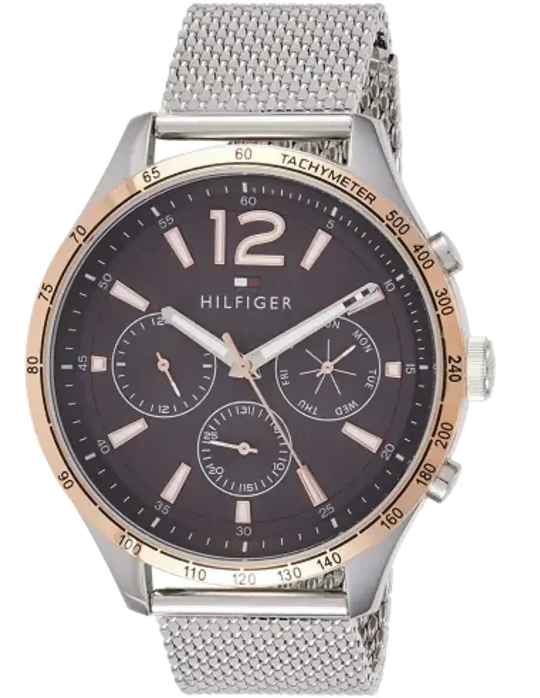 Tommy Hilfiger 1791466 Gavin Men's Watch with Brown Leather Strap and Multi-function Dial