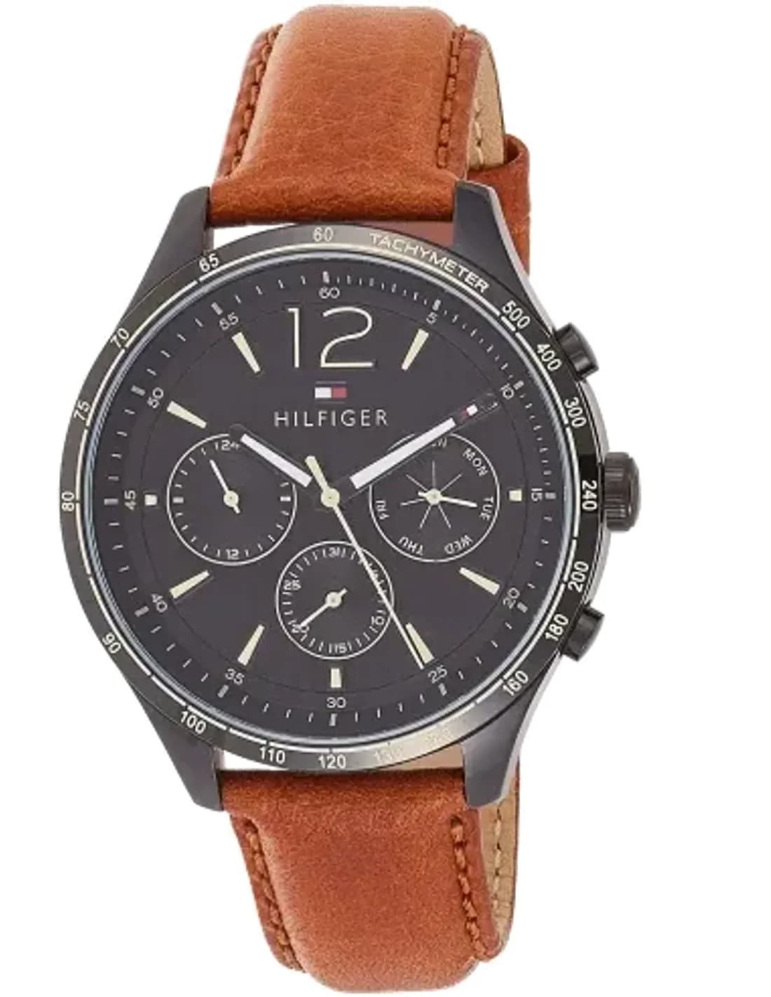 Tommy Hilfiger 1791470 Blue Dial and Brown Leather Strap Watch