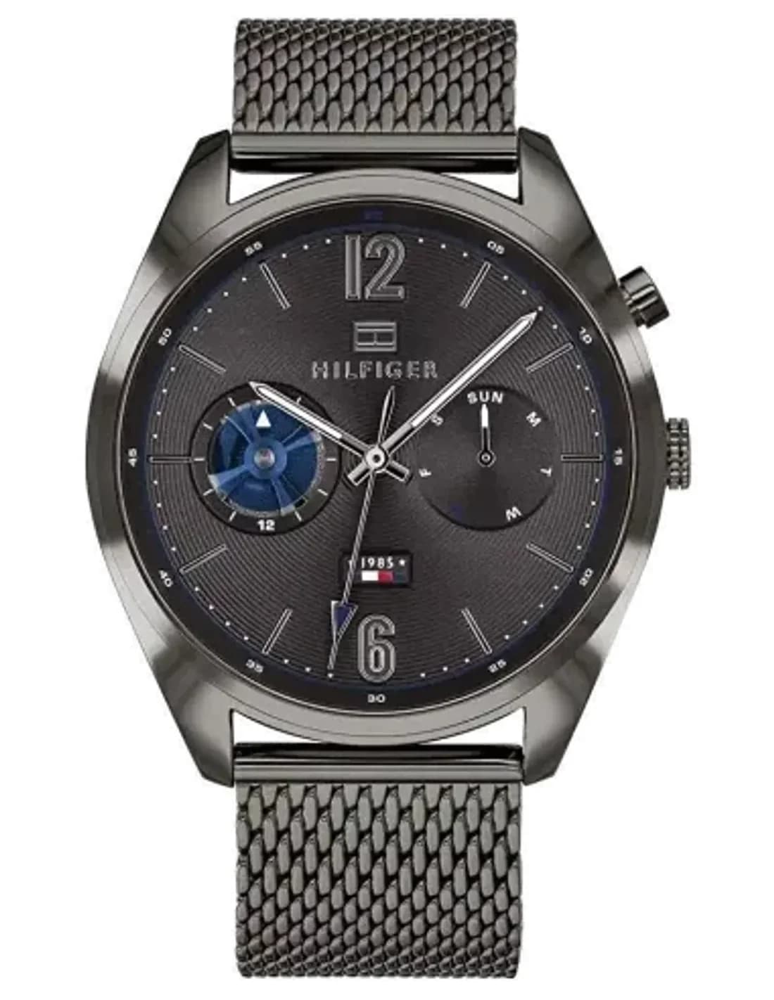 Montre Tommy Hilfiger 1791546 Deacon Cadran Bleu et Bracelet Cuir Brun
