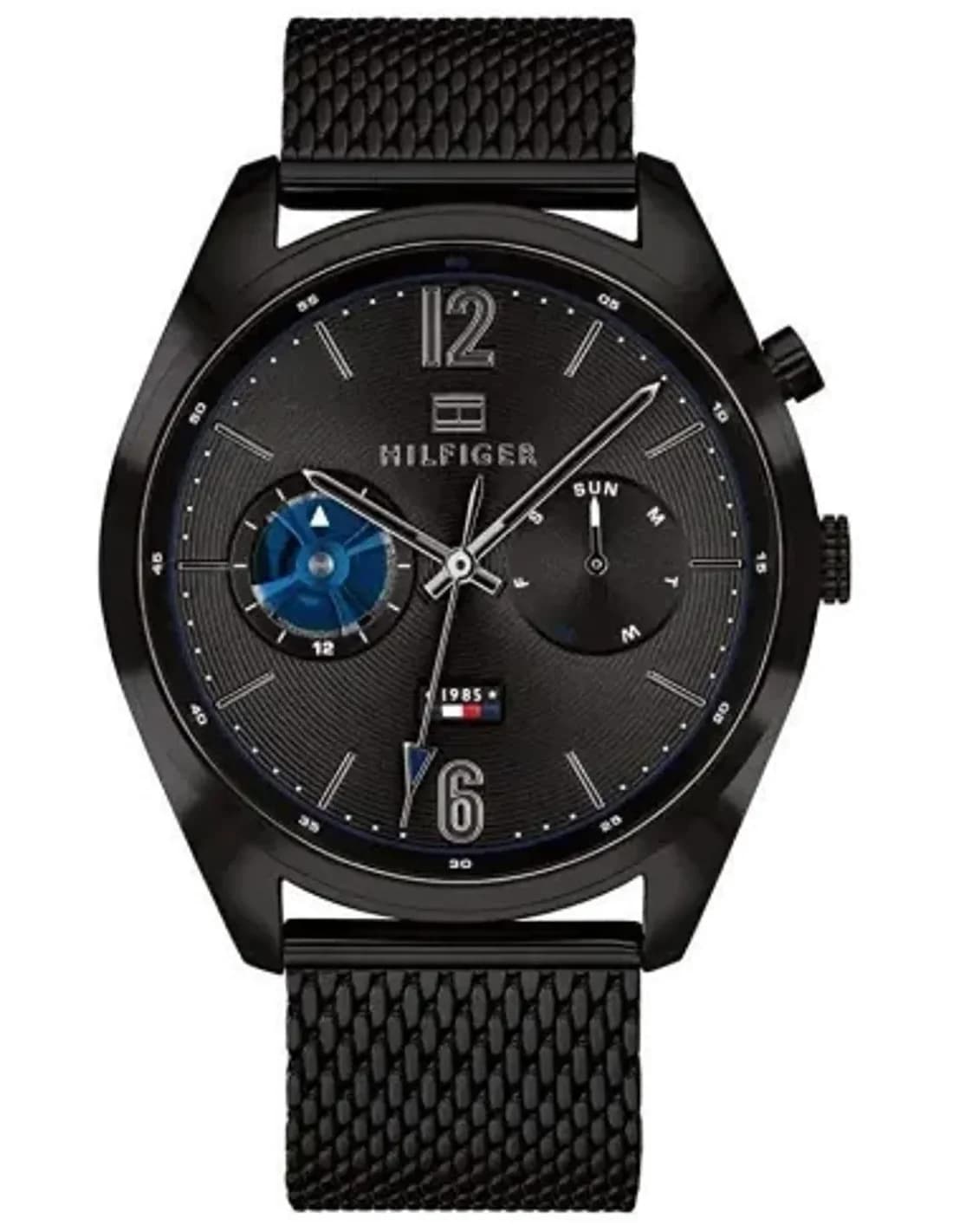 Montre Tommy Hilfiger 1791547 Deacon en Acier Noir et Maille Milanaise