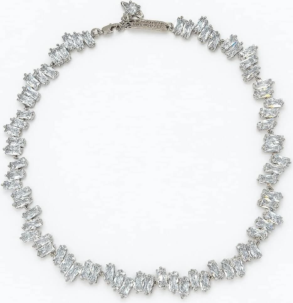 Collier Ras de Cou Vivienne Westwood cristaux baguette argenté