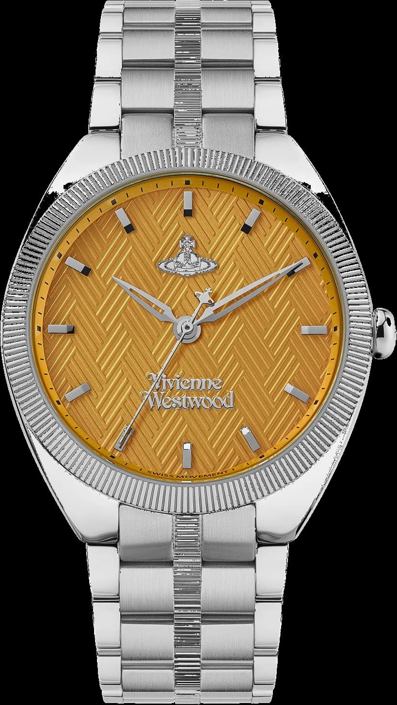 Vivienne Westwood The Mews VV281TNSL women's watch, silver stainless steel bracelet, orange dial