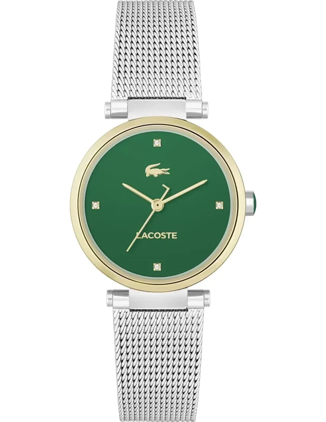 Lacoste 2001348 montre femme, cadran vert, bracelet maille milanaise en acier