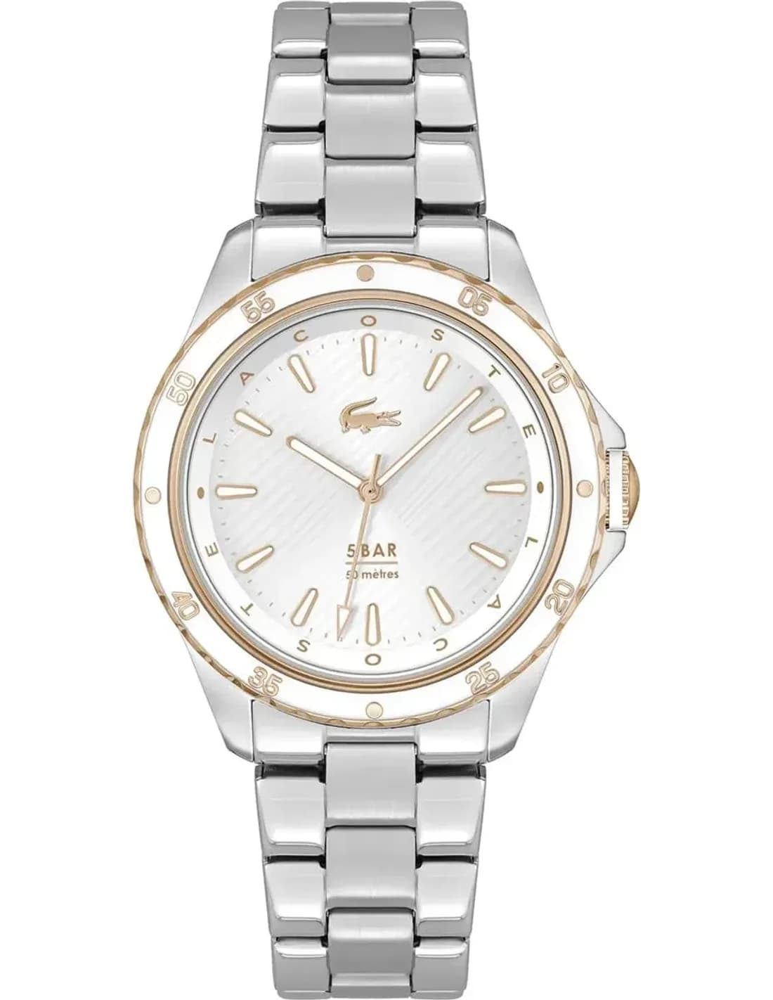 Lacoste 2001370 montre femme, cadran blanc, bracelet acier
