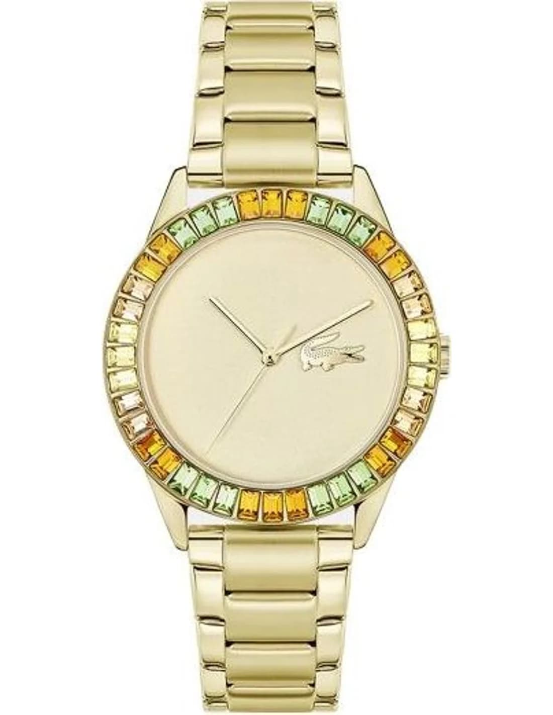 Lacoste 2001410 montre femme, cadran doré, bracelet acier