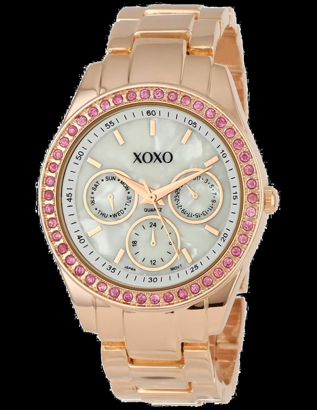 Montre Femme XOXO Rhinestone Accent XO5298A Bracelet Or Rose
