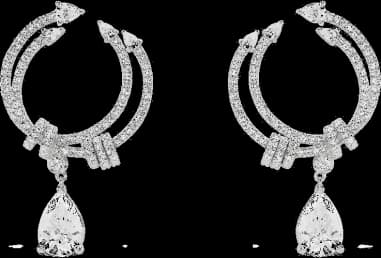 Boucles d'oreilles APM Monaco en argent 925 pierres en forme de poire