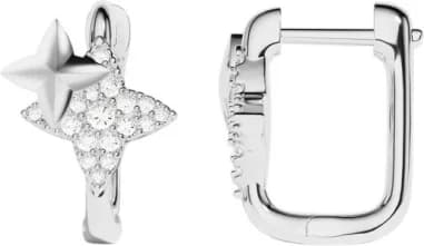 Boucles d'oreilles APM Monaco météorites carrées en argent 925