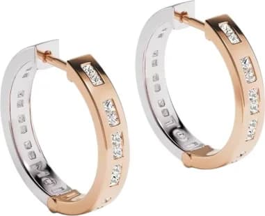 Boucles d'oreilles créoles APM Monaco Code Morse Toi Moi plaqué or rose 18 carats