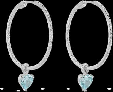 Boucles d'oreilles créoles APM MONACO en argent motif coeur