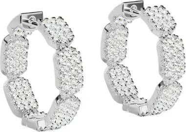 Boucles d'oreilles mini créoles APM Monaco Yacht Club en argent 925 micropavés de cristaux