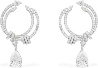 Boucles d'oreilles rondes APM Monaco en argent 925 micropavés