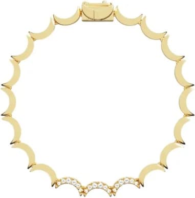 Bracelet APM Monaco Wavy up and down plaque or jaune 18 carats pavé de cristaux