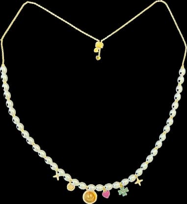Collier ajustable APM Monaco à breloques étoiles, treffe, coeur, smiley plaqué or jaune