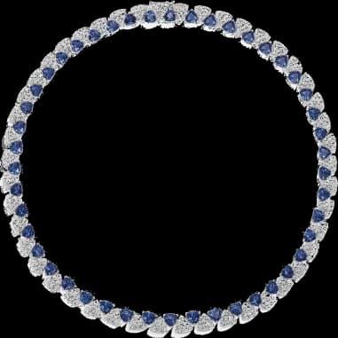 APM Monaco Festival Adjustable Necklace White and Blue Triangle Choker in 925 Silver