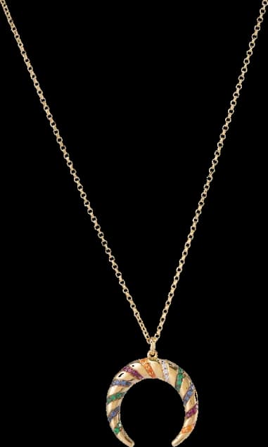 Collier ajustable APM Monaco lune multicolore plaqué or jaune