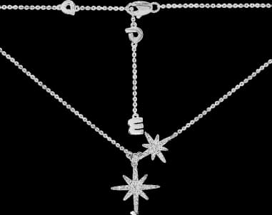 Collier ajustable étoiles APM Monaco Double Météorites en argent 925