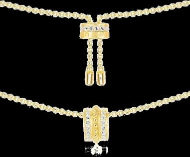 Collier APM Monaco ajustable cercle orné de cristaux plaqué or jaune