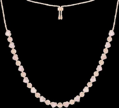 Collier APM Monaco ajustable coeurs en nacre rose plaqué or 18k