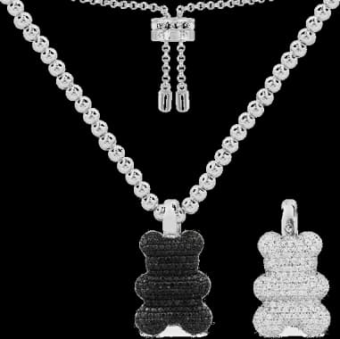 Collier APM Monaco ajustable Yummy Bear Mood motif ours pavé de cristaux