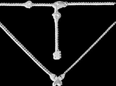 Collier APM Monaco Papillon incrusté de cristaux en argent 925