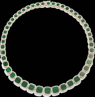 Collier APM Monaco Ras-de-Cou Malachite serti de cristaux pavé de pierres vertes
