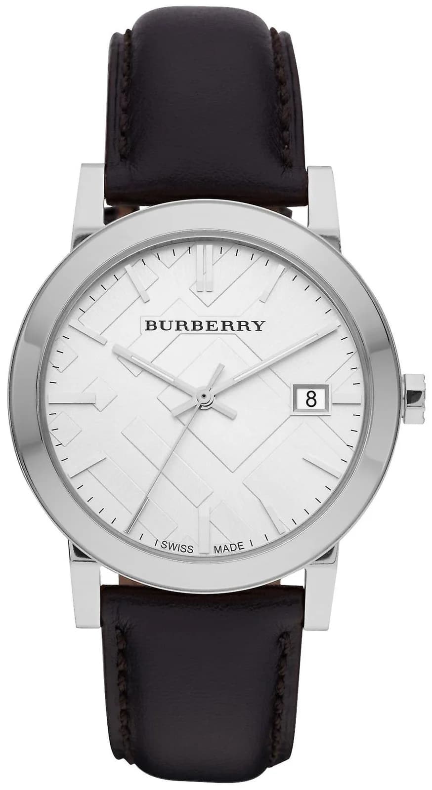 Montre Homme Burberry BU9008 Bracelet Cuir Noir Large Check