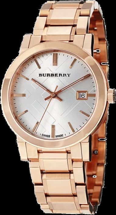 Burberry BU9004 The City Rose Gold Stainless Steel and Grey Engraved Dial Watch