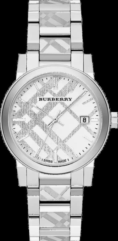 Women's Watch Burberry BU9037 Silver Stainless Steel Checkered Pattern
