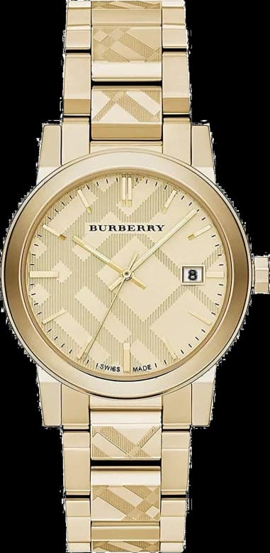 Montre Femme Burberry BU9038 Acier Doré Cadran Motif Check