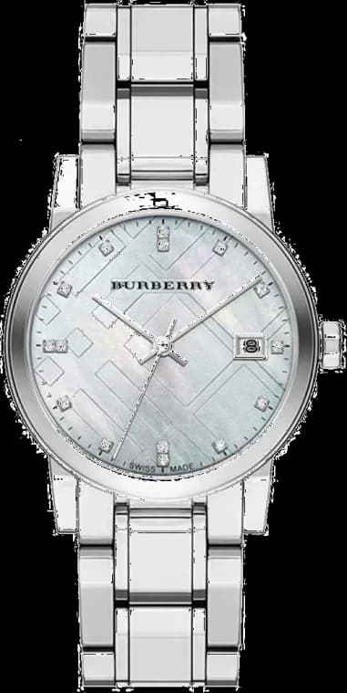 Montre Femme Burberry BU9125 The City Acier Nacre et Diamants