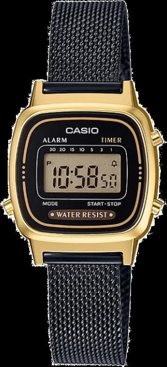 Casio LA670WEMB-1EF Black Milanese Mesh Digital Display Watch