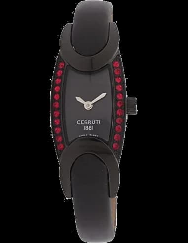 Montre Femme Ovale Cerruti 1881 CRO015V222A Bracelet en cuir noir
