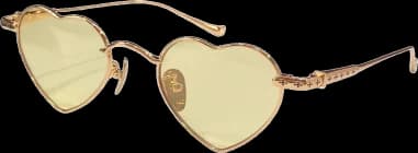 Lunettes de soleil Chrome Hearts Beam forme coeur en métal doré jaune