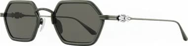 Lunettes de soleil Chrome Hearts Datass monture hexagonale vert olive en métal