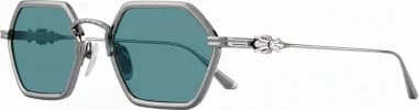 Lunettes de soleil Chrome Hearts Datass monture hexagonale argentée en métal