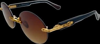 Chrome hearts Deep 3 round brown sunglasses with acetate frame