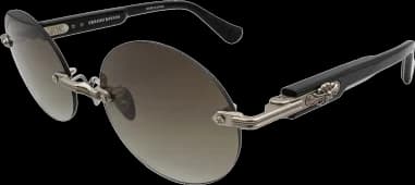 Lunettes de soleil Chrome hearts Deep 3 rondes noires mat monture en acétate