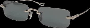 Lunettes de soleil Chrome Hearts rectangulaires Sinnergasm-A monture métallique fine