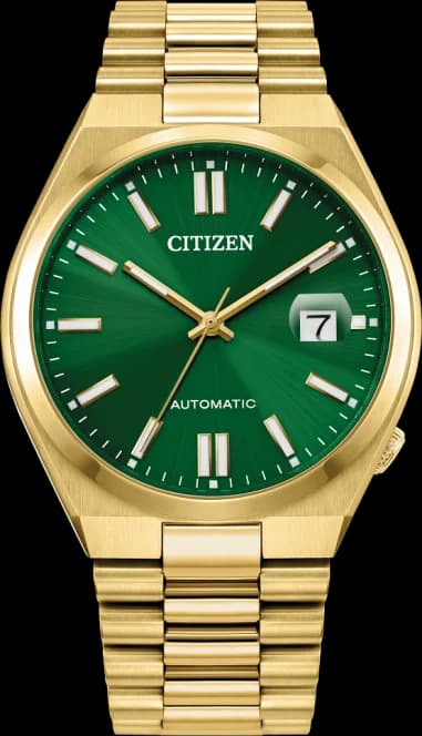 Citizen NJ0152-51X Automatic Watch with Green Sunray Dial and Gold-Tone Steel