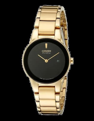 Citizen GA1052-55E Eco-Drive Gold Finish and Black Dial Watch