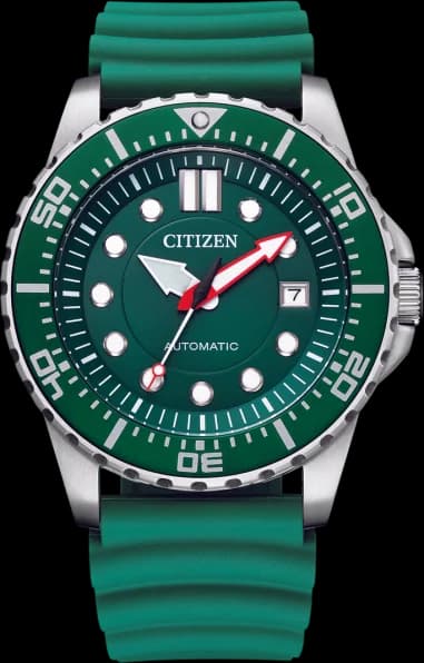 Citizen NJ0129-10X Automatic Green Dial and Silicone Strap Watch