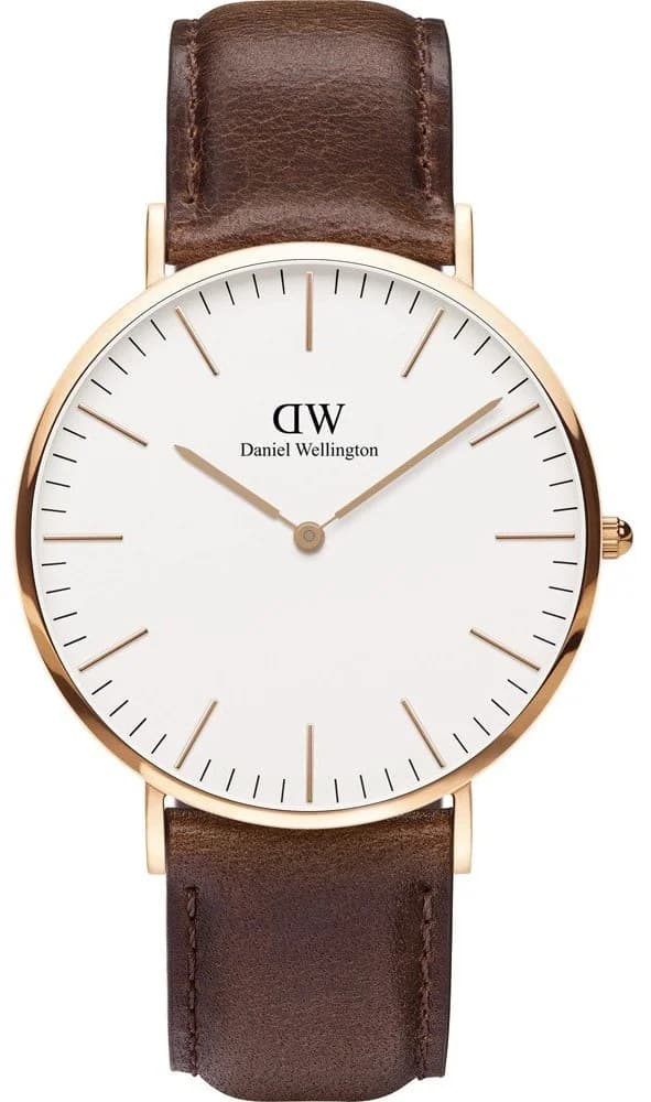 Daniel Wellington DW00100009 Classic Bristol 40mm Silver Stainless Steel and Brown Leather Watch