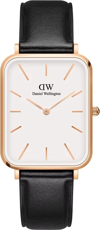 Daniel Wellington DW00100450 Quadro XL White Dial and Black Leather Men's Watch