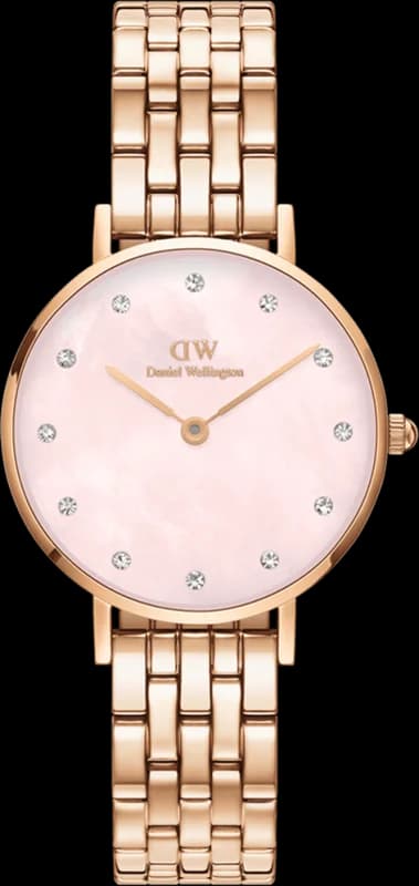 Women's Watch Daniel Wellington Petite Lumine 5-Link Melrose DW00100617 pink mother-of-pearl dial